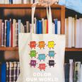 Color Our World Book Lover Reading Bookworm Reader Canvas Tote Bag Color Our World Book Lover Reading Bookworm Reader Canvas Tote Bag