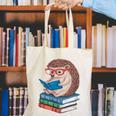 Cool Hedgehog Book Nerd Readers Canvas Tote Bag