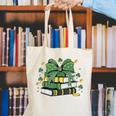 Coquette Bow Books St Patrick's Shamrock Bookworm Librarian Canvas Tote Bag
