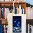 Cosmic Botanical Book Lover Reading Canvas Tote Bag
