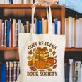 Cozy Readers Book Society Vintage Fall Books & Pumpkin Canvas Tote Bag Cozy Readers Book Society Vintage Fall Books & Pumpkin Canvas Tote Bag