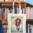 The Crimson Crescent 90s Retro Comic Book Superheroine Art Canvas Tote Bag The Crimson Crescent 90s Retro Comic Book Superheroine Art Canvas Tote Bag