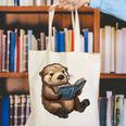 Cute Book Sea Otter Canvas Tote Bag