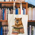 Cute Capybara Reading Books Animal Capybara Bookworms Canvas Tote Bag Cute Capybara Reading Books Animal Capybara Bookworms Canvas Tote Bag