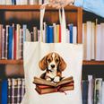 Cute Dog Beagle Reading Book Canvas Tote Bag Cute Dog Beagle Reading Book Canvas Tote Bag
