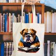 Cute Dog English Bulldog Reading Book Canvas Tote Bag Cute Dog English Bulldog Reading Book Canvas Tote Bag