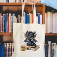 Cute Dragon Books Flower Bookworm Book Lover Canvas Tote Bag