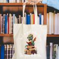 Cute Dragon Reading Book Bookworm Dragon And Books For Women Canvas Tote Bag