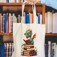 Cute Dragon Reading Book Bookworm Dragons And Books Canvas Tote Bag