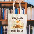 Cute Fox Stay Clever Read Books For Librarian Or Bookworm Canvas Tote Bag