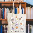 Cute Ghost Reading Books Teacher Halloween Reading Men Women Kids Canvas Tote Bag
