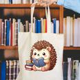 Cute Hedgehog Book Lover Readers Animal Reading Canvas Tote Bag
