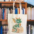 Cute Kawaii Dragon Fantasy Book Lover Book Nerd Canvas Tote Bag Cute Kawaii Dragon Fantasy Book Lover Book Nerd Canvas Tote Bag