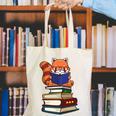 Cute Kawaii Kids Reading Books Glasses Red Panda Lover Canvas Tote Bag Cute Kawaii Kids Reading Books Glasses Red Panda Lover Canvas Tote Bag