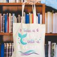 Cute Mermaid Librarian Teacher Dive Into A Good Book Reading Canvas Tote Bag