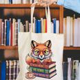 Cute Nerdy Fox Read Books Be Kind Stay Weird Book Club Premium Tri-Blend Canvas Tote Bag