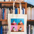 Cute Penguin Reading Book School Librarian Teacher Student Canvas Tote Bag
