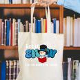 Cute Snowman Let It Snow I Have Books Reader Canvas Tote Bag