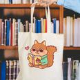 Cute Squirrel Reading A Book Lovers Anime Kawaii Women Kids Canvas Tote Bag Cute Squirrel Reading A Book Lovers Anime Kawaii Women Kids Canvas Tote Bag