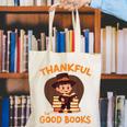 Cute Thanksgiving Teacher Librarian Thankful Reading Books Canvas Tote Bag Cute Thanksgiving Teacher Librarian Thankful Reading Books Canvas Tote Bag