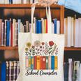 Cute Wildflower Book School Counseling Life School Counselor Canvas Tote Bag
