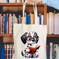 Dalmatian Reading a Book Dog Canvas Tote Bag
