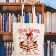 Dear Santa More Books Please Coquette Bow Books Christmas Canvas Tote Bag Dear Santa More Books Please Coquette Bow Books Christmas Canvas Tote Bag