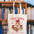 Dear Santa More Books Please Reading Book Lover Christmas Canvas Tote Bag