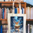 Deer Reads Book Women Girls Reindeer Canvas Tote Bag