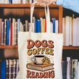 Dogs Coffee Reading Book Lover Canvas Tote Bag