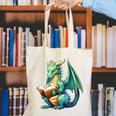 Dragon With Book Canvas Tote Bag Dragon With Book Canvas Tote Bag