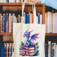 Dragon Book Fantasy Reading Canvas Tote Bag