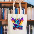 Dragon Reading a Book Bookworm Book Canvas Tote Bag