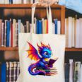 Dragon Reading a Book Bookworm Book Lover Canvas Tote Bag