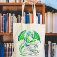 Dragon Reading Books Bookworm Canvas Tote Bag Dragon Reading Books Bookworm Canvas Tote Bag