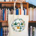 Duck Wilderness Book Reading Illustration Floral Canvas Tote Bag