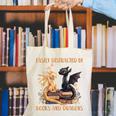 Easily Distracted By Books & Dragons Librarian Book Lover Canvas Tote Bag