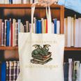 Easily Distracted By Books And Dragons Graphic Canvas Tote Bag Easily Distracted By Books And Dragons Graphic Canvas Tote Bag