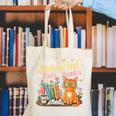 Easily Distracted By Cats And Books Book & Cat Lover Canvas Tote Bag