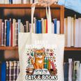 Easily Distracted By Cats And Books Book Lover Cat Canvas Tote Bag