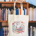 Easily Distracted By Cats And Books Reading Canvas Tote Bag