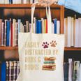 Easily Distracted By Dogs And Books Pets Books Lovers Canvas Tote Bag Easily Distracted By Dogs And Books Pets Books Lovers Canvas Tote Bag