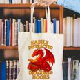 Easily Distracted By Dragons And Books Reading Canvas Tote Bag Easily Distracted By Dragons And Books Reading Canvas Tote Bag