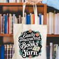 Easily Distracted By Yarn And Books Canvas Tote Bag