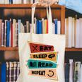 Eat Sleep Read Repeat Reading Books Reader Bookworm Canvas Tote Bag