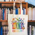 Equal Rights Book Flower Equality Peace Love Kindness Book Canvas Tote Bag