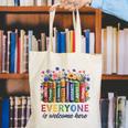 Everyone Is Welcome Here Floral Book LGBT Pride Equality Canvas Tote Bag Everyone Is Welcome Here Floral Book LGBT Pride Equality Canvas Tote Bag