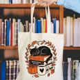 Fall Book Teacher Cat Books Halloween Autumn Librarian Canvas Tote Bag Fall Book Teacher Cat Books Halloween Autumn Librarian Canvas Tote Bag