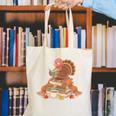Fall Book Vintage Turkey Thanksgiving Reading Book Lovers Canvas Tote Bag
