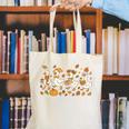 Fall Goose Reading Book Teacher Autumn Pumpkin Cozy Season Canvas Tote Bag
